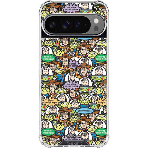 Disney Toy Story Characters Collage Pattern Google Pixel 10 Pro XL Clear Case